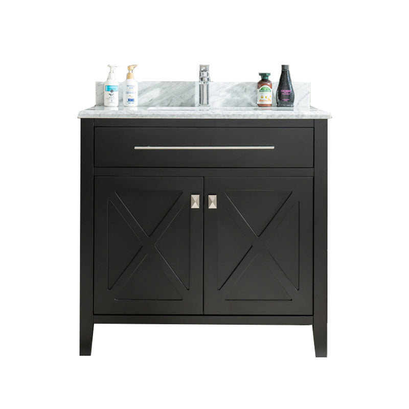 Laviva 313YG319-36E-WC Wimbledon 36" Espresso Bathroom Vanity with White Carrara Marble Countertop