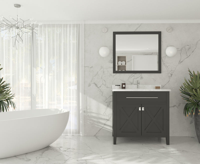 Laviva 313YG319-36E-WC Wimbledon 36" Espresso Bathroom Vanity with White Carrara Marble Countertop