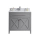 Laviva 313YG319-36G-WC Wimbledon 36" Grey Bathroom Vanity with White Carrara Marble Countertop
