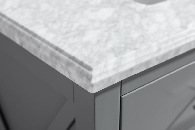 Laviva 313YG319-36G-WC Wimbledon 36" Grey Bathroom Vanity with White Carrara Marble Countertop