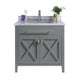 Laviva 313YG319-36G-WS Wimbledon 36" Grey Bathroom Vanity with White Stripes Marble Countertop