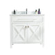 Laviva 313YG319-36W-WC Wimbledon 36" White Bathroom Vanity with White Carrara Marble Countertop