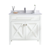 Laviva 313YG319-36W-WQ Wimbledon 36" White Bathroom Vanity with White Quartz Countertop