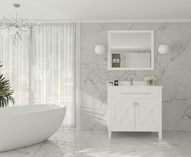 Laviva 313YG319-36W-WQ Wimbledon 36" White Bathroom Vanity with White Quartz Countertop - view 2