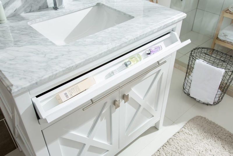 Laviva 313YG319-36W-WQ Wimbledon 36" White Bathroom Vanity with White Quartz Countertop - view 7