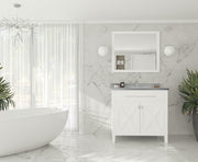 Laviva 313YG319-36W-WS Wimbledon 36" White Bathroom Vanity with White Stripes Marble Countertop - view 2