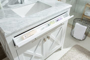 Laviva 313YG319-36W-WS Wimbledon 36" White Bathroom Vanity with White Stripes Marble Countertop - view 7