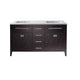 Laviva 313YG319-60B-MW Wimbledon 60" Brown Double Sink Bathroom Vanity with Matte White VIVA Stone Countertop