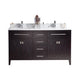 Laviva 313YG319-60B-WC Wimbledon 60" Brown Double Sink Bathroom Vanity with White Carrara Marble Countertop