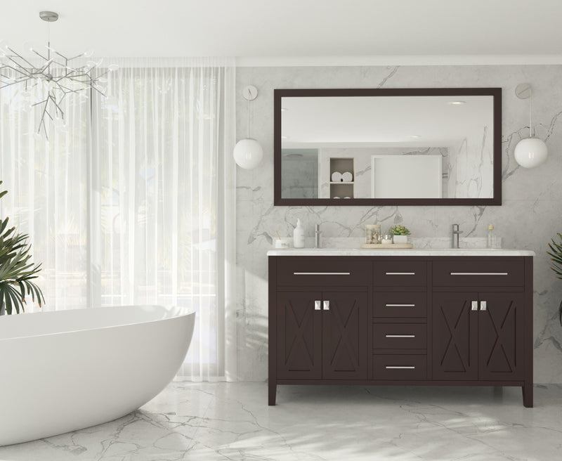 Laviva 313YG319-60B Wimbledon 60" Brown Double Sink Bathroom Vanity Cabinet
