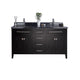 Laviva 313YG319-60E-BW Wimbledon 60" Espresso Double Sink Bathroom Vanity with Black Wood Marble Countertop