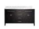 Laviva 313YG319-60E-WC Wimbledon 60" Espresso Double Sink Bathroom Vanity with White Carrara Marble Countertop