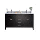 Laviva 313YG319-60E-WS Wimbledon 60" Espresso Double Sink Bathroom Vanity with White Stripes Marble Countertop