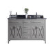 Laviva 313YG319-60G-BW Wimbledon 60" Grey Double Sink Bathroom Vanity with Black Wood Marble Countertop