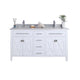 Laviva 313YG319-60W-WS Wimbledon 60" White Double Sink Bathroom Vanity with White Stripes Marble Countertop