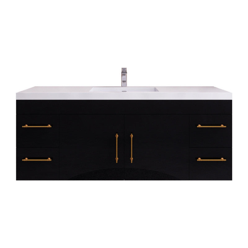 Moreno Bath ELSA60SWH Elsa 60" Floating Bathroom Vanity With Reinforced Acrylic Single Sink Top
