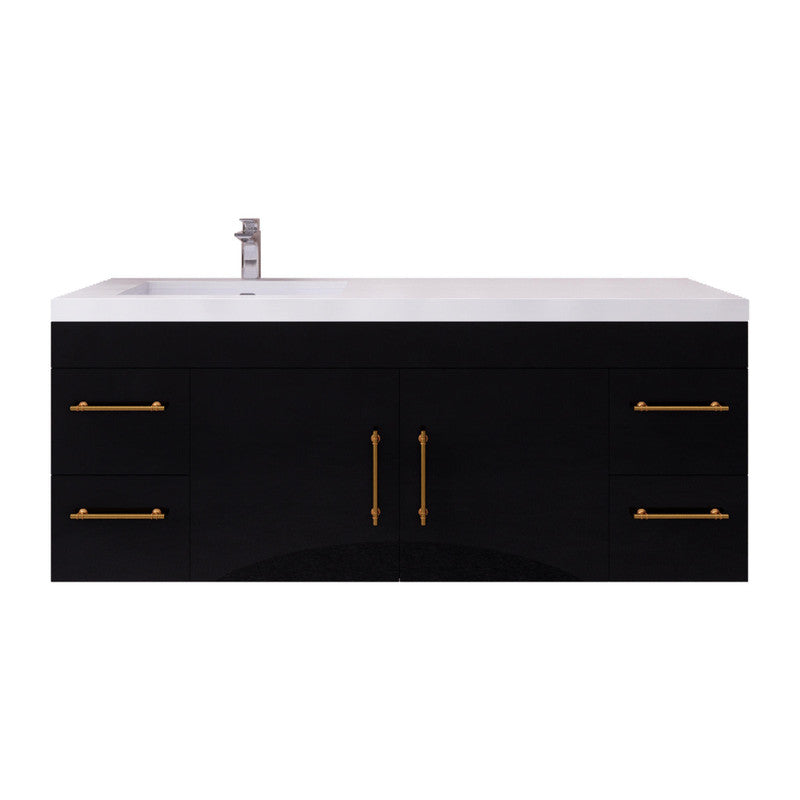 Moreno Bath ELSA60SLWH Elsa 60" Floating Bathroom Vanity with Reinforced Acrylic Single Sink Top (Left Side)