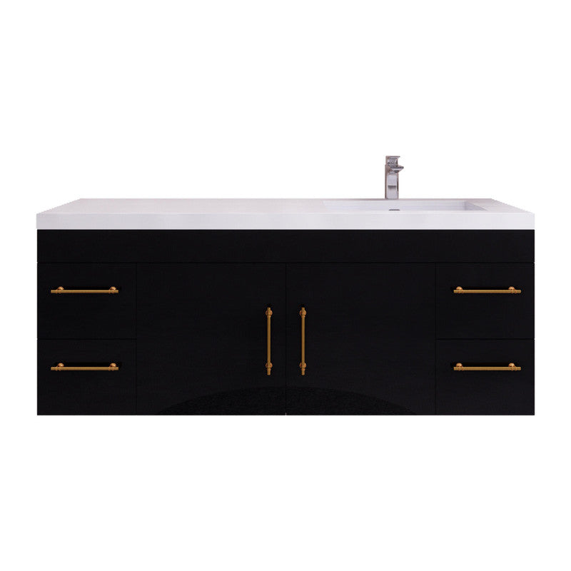 Moreno Bath ELSA60SRWH Elsa 60" Floating Bathroom Vanity with Reinforced Acrylic Single Sink Top (Right Side)