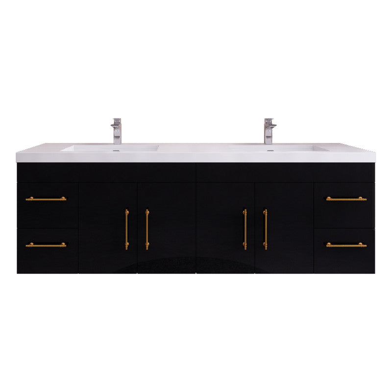 Moreno Bath ELSA72DWH Elsa 72" Floating Bathroom Vanity With Reinforced Acrylic Double Sink Top