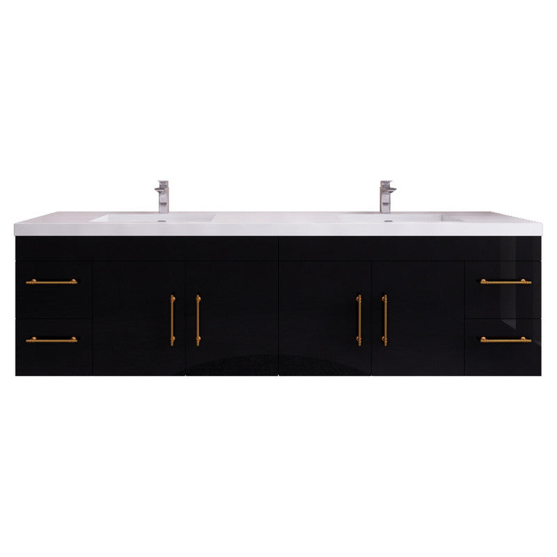 Moreno Bath ELSA84DWH Elsa 84" Floating Bathroom Vanity With Reinforced Acrylic Double Sink Top