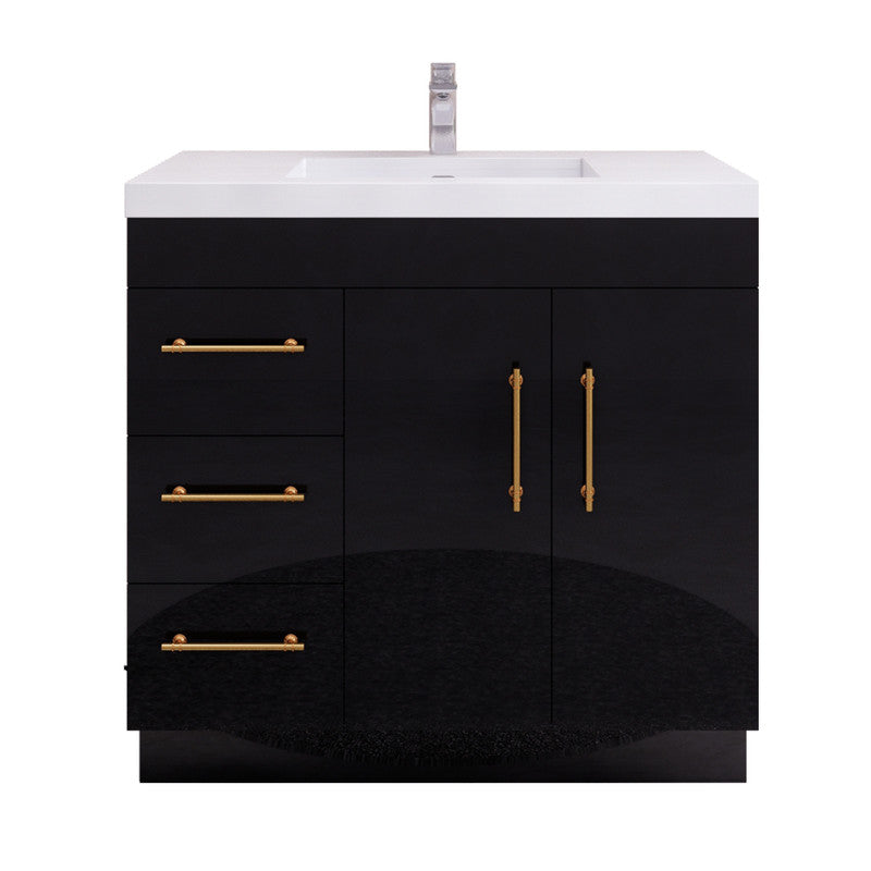 Moreno Bath ELSA36LFS Elsa 36" Freestanding Vanity With Reinforced Acrylic Sink Top (Left Side Drawers)