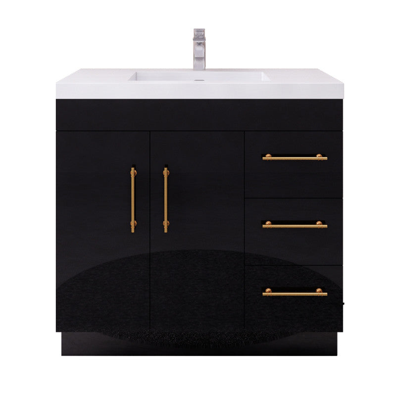 Moreno Bath ELSA36RFS Elsa 36" Freestanding Vanity With Reinforced Acrylic Sink Top (Right Side Drawers)