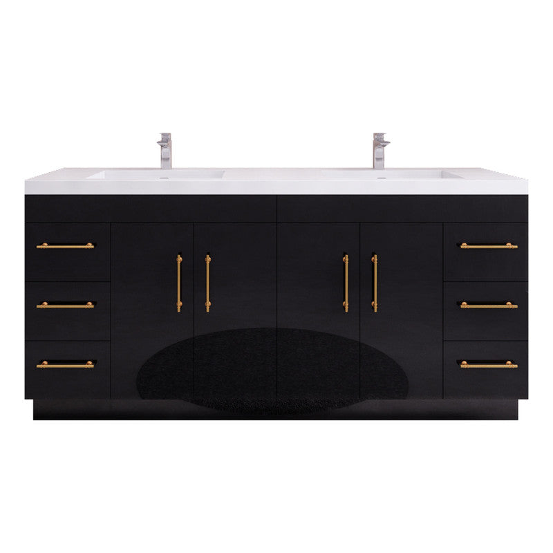 Moreno Bath ELSA72DFS Elsa 72" Freestanding Vanity With Reinforced Acrylic Double Sink Top