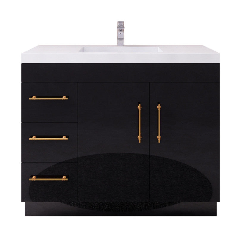 Moreno Bath ELSA42LFS Elsa 42" Freestanding Vanity With Reinforced Acrylic Sink Top (Left Side Drawers)