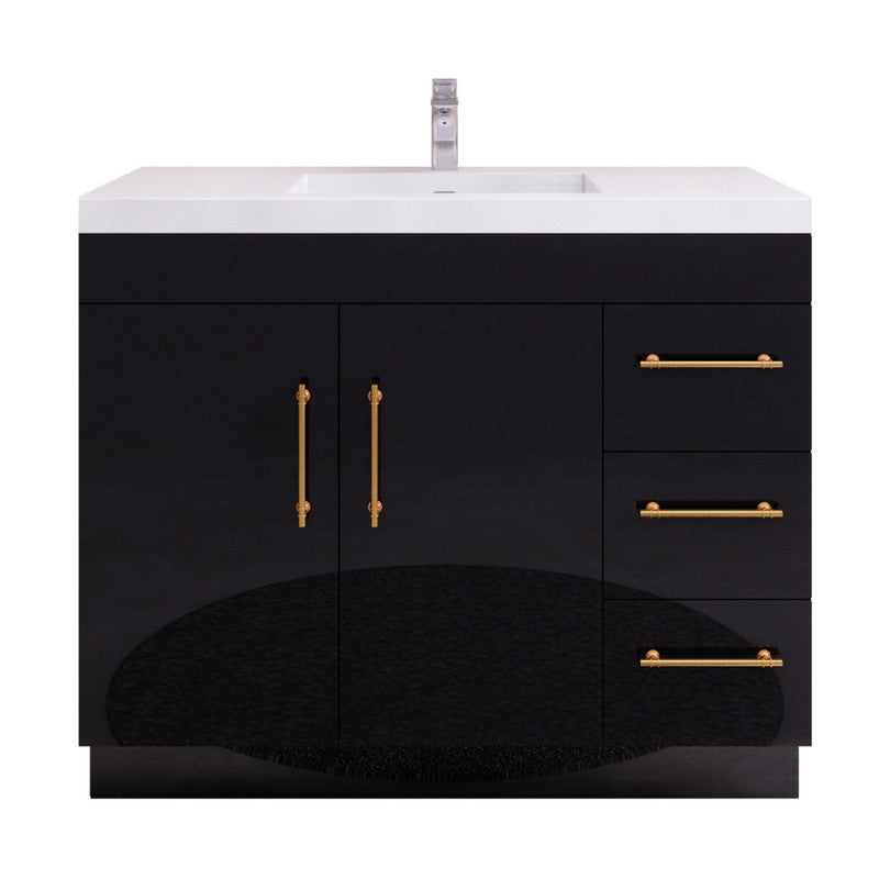Moreno Bath ELSA42RFS Elsa 42" Freestanding Vanity With Reinforced Acrylic Sink Top (Right Side Drawers)