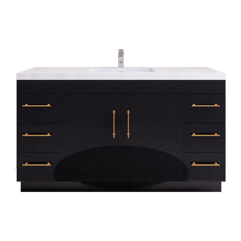 Moreno Bath ELSA60SFS Elsa 60" Freestanding Vanity With Reinforced Acrylic Single Sink Top