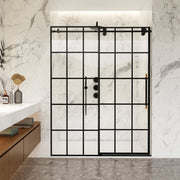 Vinnova 319048-SS-MB Puente Single Sliding Frameless Shower Door in Matte Black - view 3