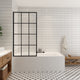 Vinnova 319134-WR-MB Puente 34" W x 58" H Bathtub Screen Frameless Glass Shower Door in Matte Black
