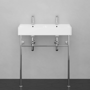 32" Elkins Double Bowl Vitreous China Console Bathroom Sink with Steel Stand