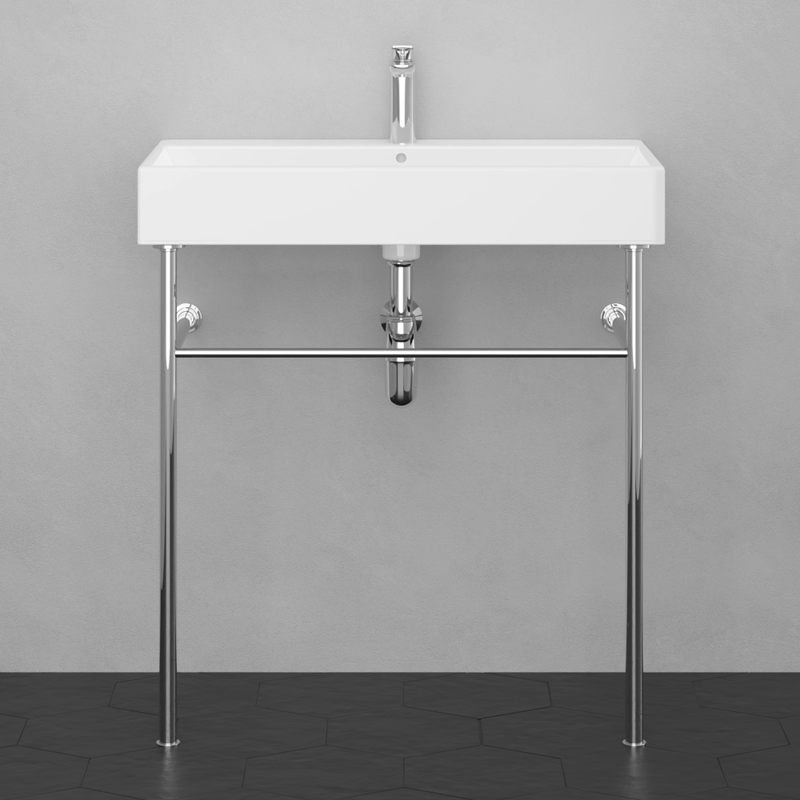 32" Orma Vitreous China Console Bathroom Sink with Steel Stand