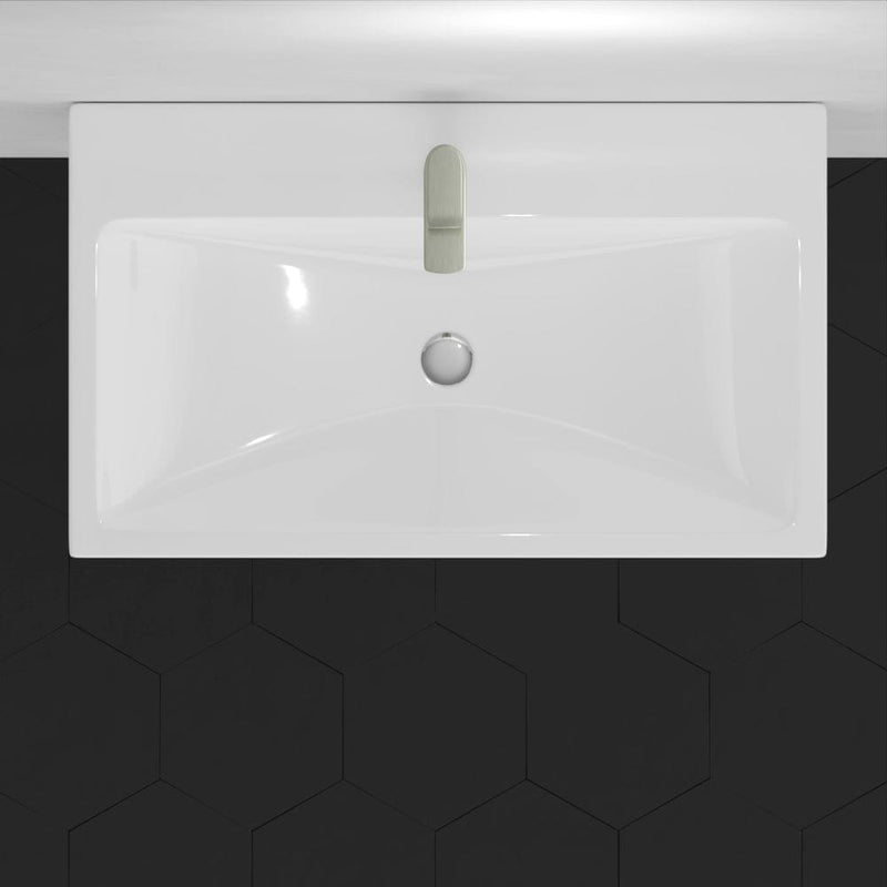 32" Zapa Fireclay Console Bathroom Sink with Steel Stand
