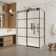 Vinnova 320048+36P-MB Losar Rectangle Single Sliding Frameless Shower Enclosure in Matte Black
