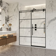 Vinnova 320048-SS-MB Losar Single Sliding Frameless Shower Door in Matte Black - view 3