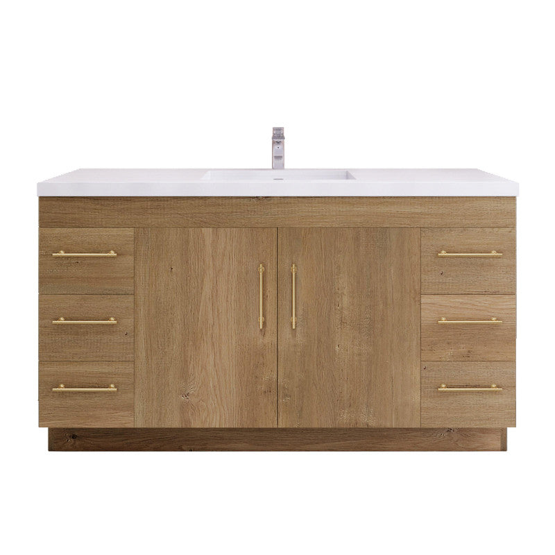 Moreno Bath ELSA60SFS Elsa 60" Freestanding Vanity With Reinforced Acrylic Single Sink Top - view 12