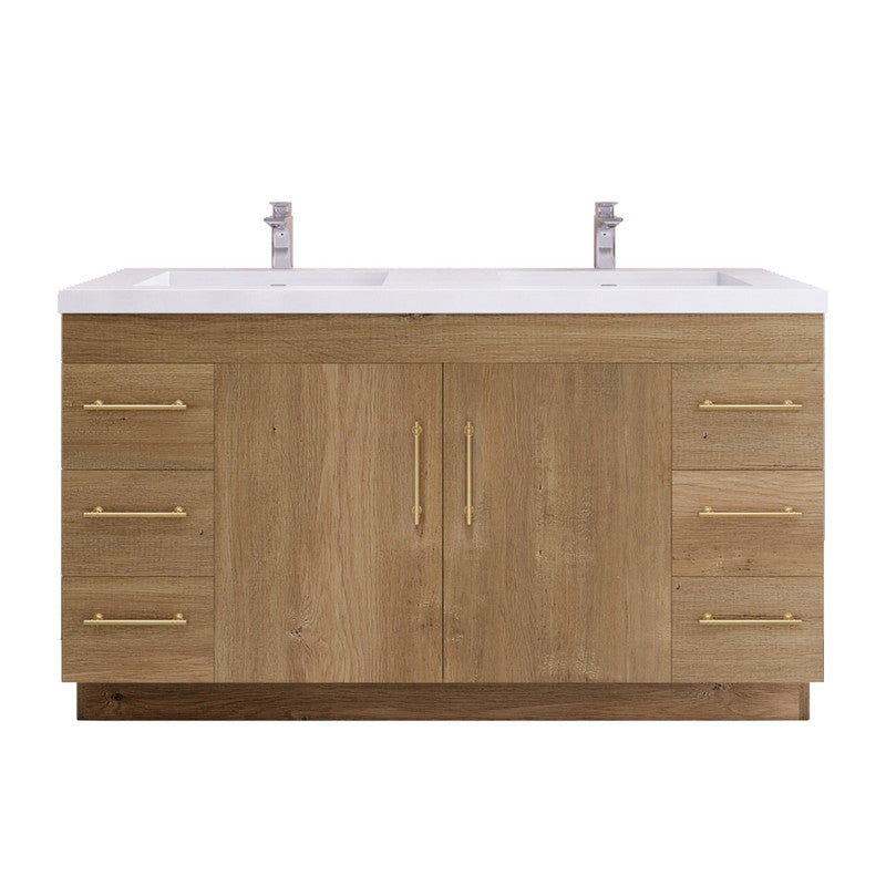 Moreno Bath ELSA60DFS Elsa 60" Freestanding Bathroom Vanity With Reinforced Acrylic Double Sink Top - view 12