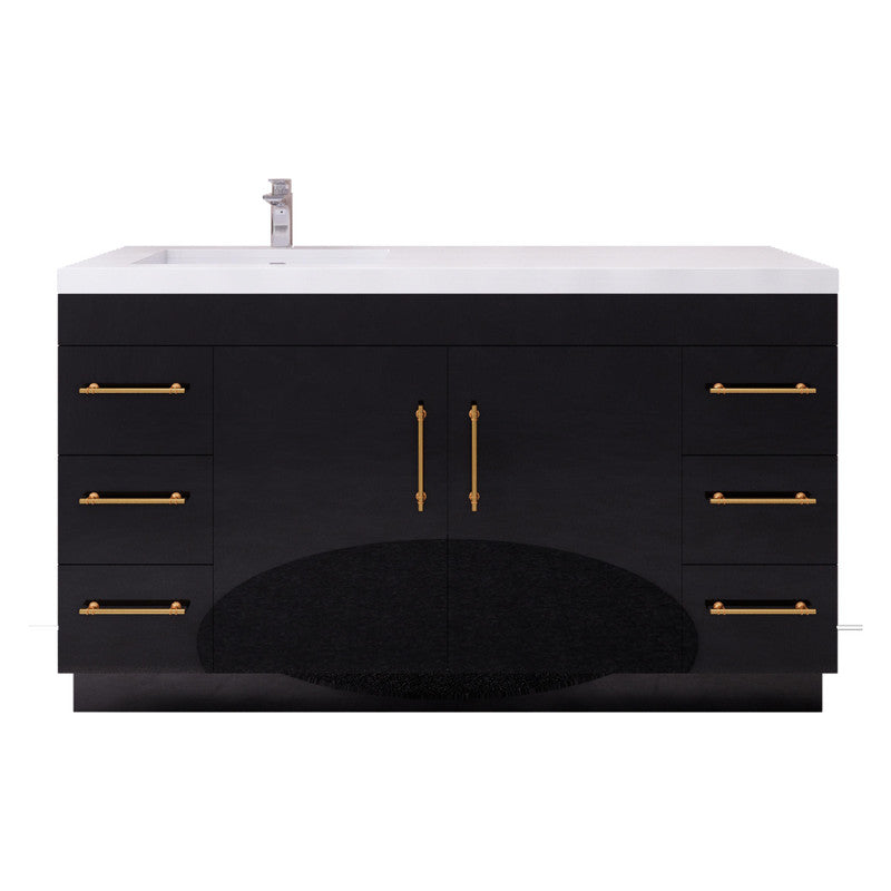 Moreno Bath ELSA60SLFS Elsa 60" Freestanding Vanity with Reinforced Acrylic Single Sink Top (Left Side)
