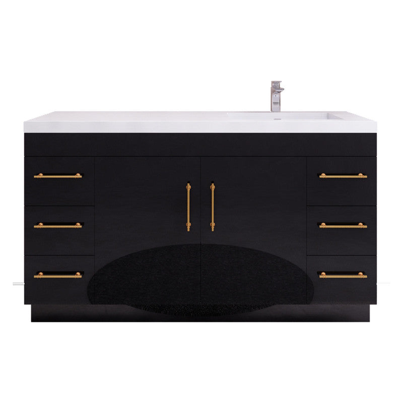 Moreno Bath ELSA60SRFS Elsa 60" Freestanding Vanity with Reinforced Acrylic Single Sink Top (Right Side)