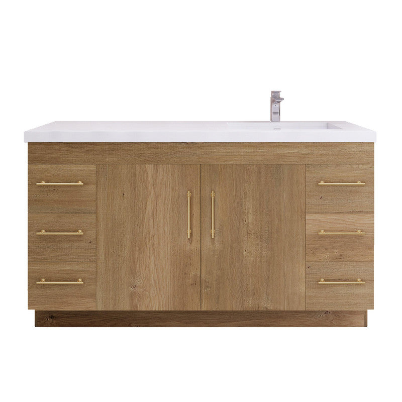 Moreno Bath ELSA60SRFS Elsa 60" Freestanding Vanity with Reinforced Acrylic Single Sink Top (Right Side)