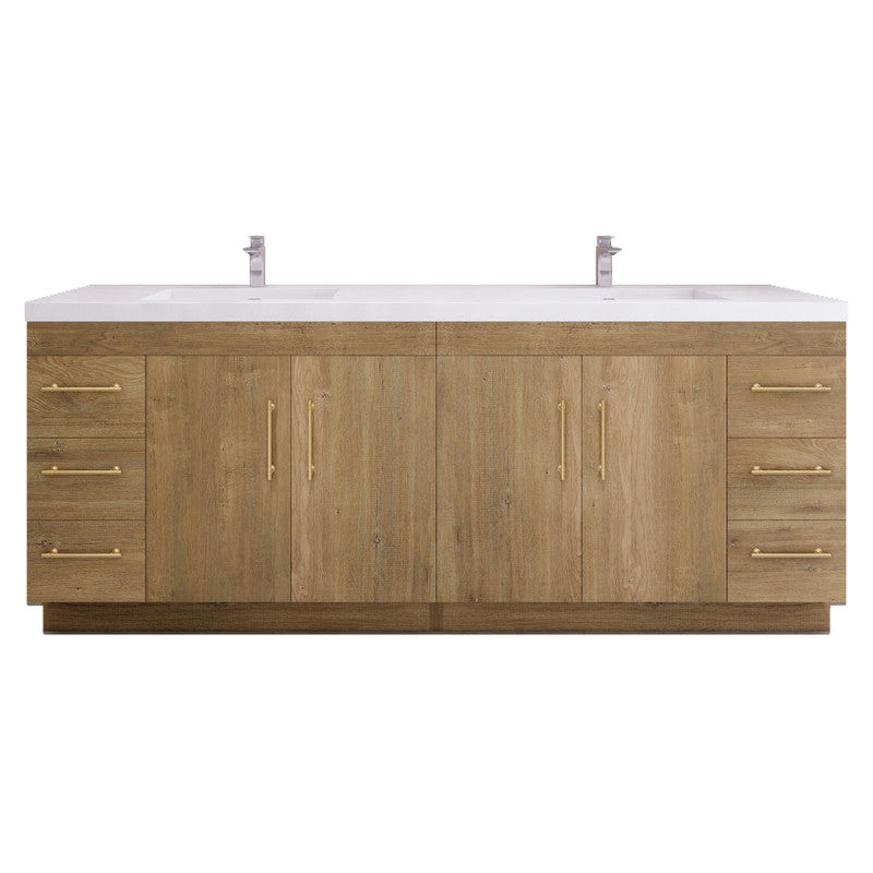 Moreno Bath ELSA84DFS Elsa 84" Freestanding Vanity With Reinforced Acrylic Double Sink Top