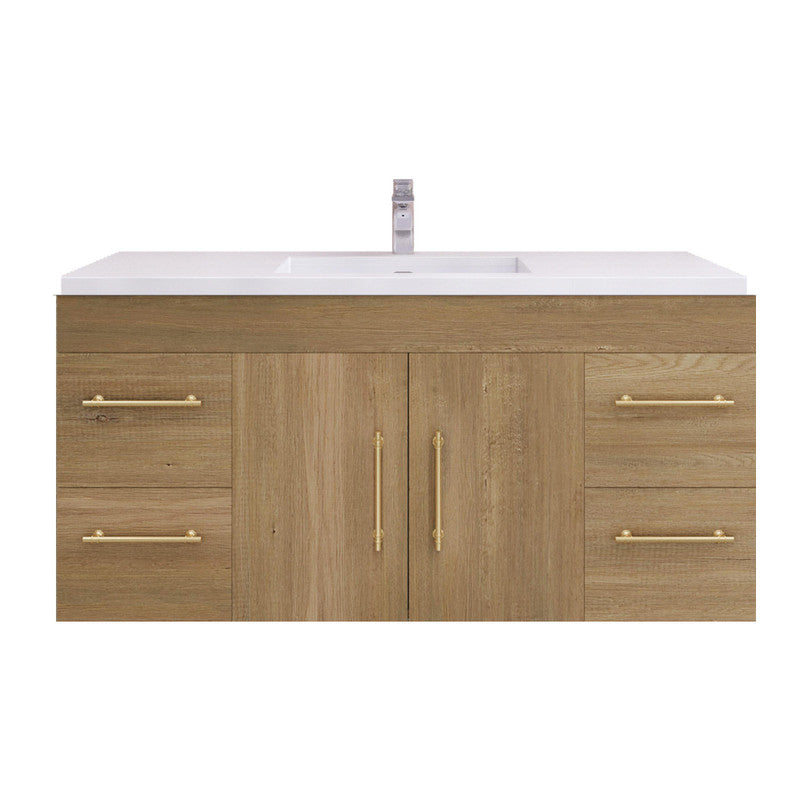 Moreno Bath ELSA48WH Elsa 48" Floating Bathroom Vanity With Reinforced Acrylic Single Sink Top
