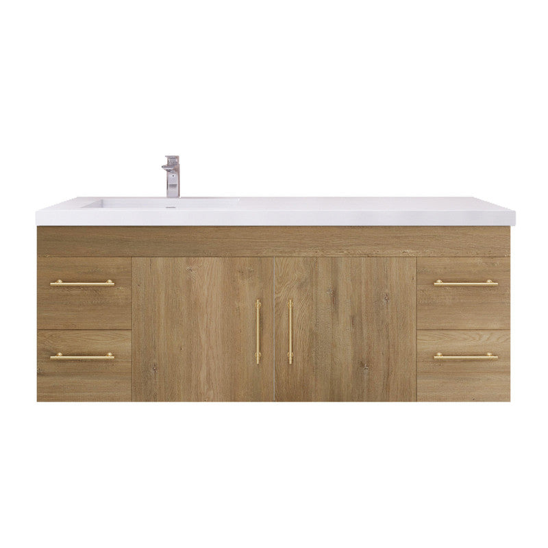 Moreno Bath ELSA60SLWH Elsa 60" Floating Bathroom Vanity with Reinforced Acrylic Single Sink Top (Left Side)