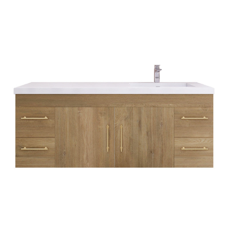 Moreno Bath ELSA60SRWH Elsa 60" Floating Bathroom Vanity with Reinforced Acrylic Single Sink Top (Right Side)