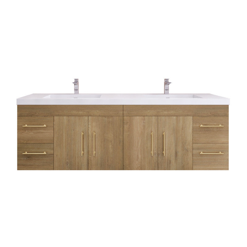 Moreno Bath ELSA72DWH Elsa 72" Floating Bathroom Vanity With Reinforced Acrylic Double Sink Top