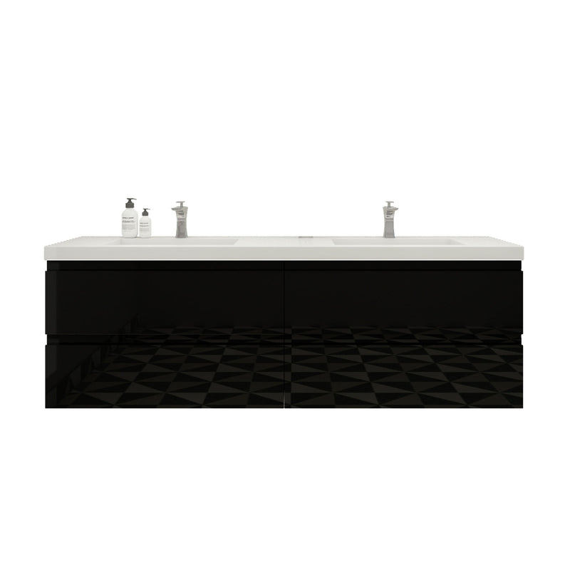 Moreno Bath MOB72D Bohemia Lina 72" Floating Bathroom Vanity with Reinforced Acrylic Double Sink Top - view 19