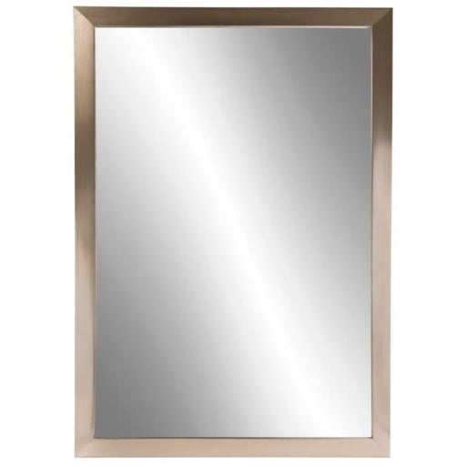 Jensen 24" x 36" Framed Rectangular Mirror - Satin Nickel, 2" Flat Frame
