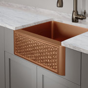 33" Ganston Copper Embossed Weave Design Single-Bowl Farmhouse Sink